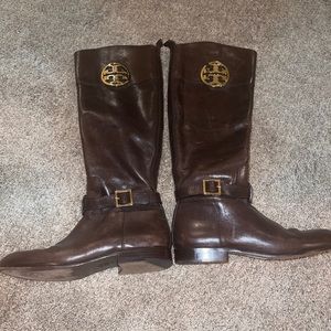 Tory Burch riding boots chocolate brown 7
